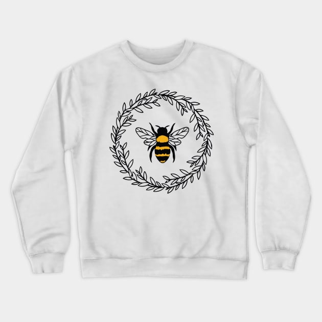 Bee in Wreath Crewneck Sweatshirt by RavenRarities